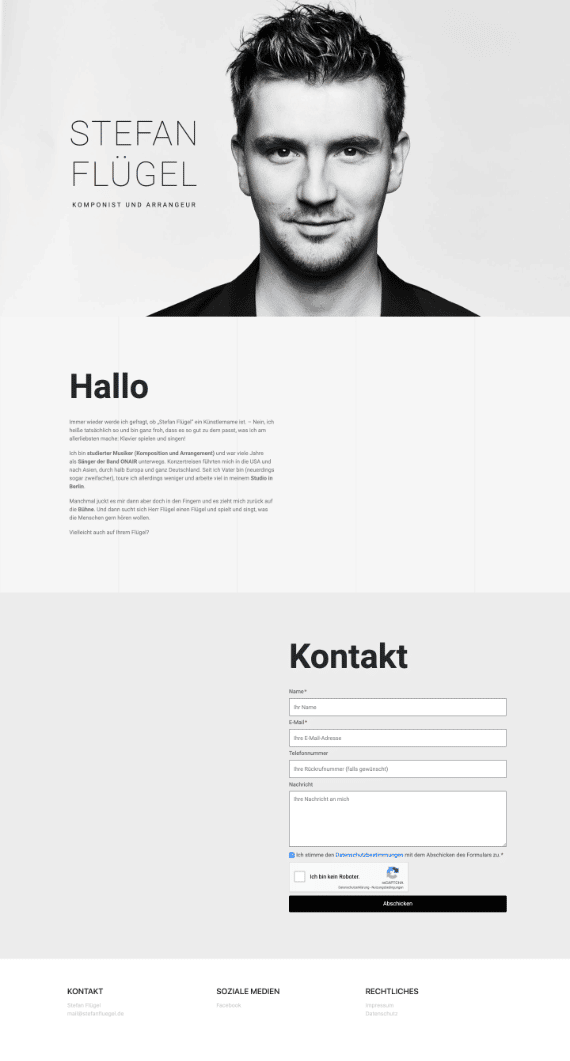 WordPress-Webdesign Referenz: Webseite von Stefan Flügel