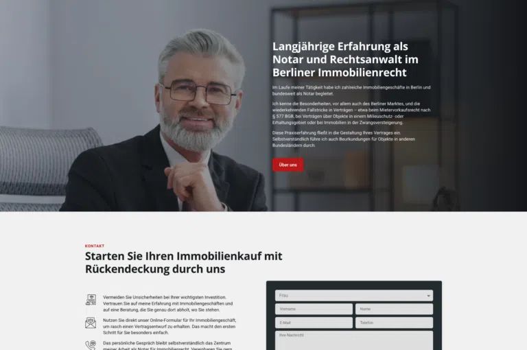 Klares und seriöses Webdesign für Anwälte und Kanzleien