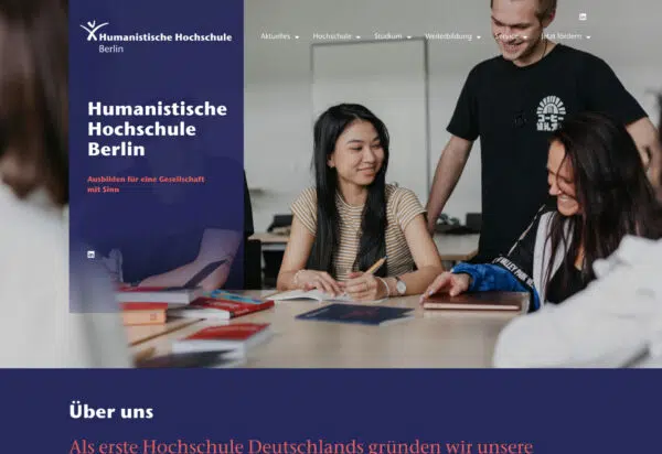 Webdesign für Hochschulen & Bildungseinrichtungen: Beispiel Humanistische Hochschule Berlin