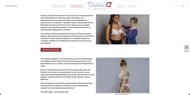 Individuelles, markenstarkes Webdesign für Geschäfte, Fachgeschäfte & Boutiquen