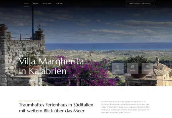 Webdesign für Ferienhäuser & Ferienwohnungen: Beispiel Villa Margherita