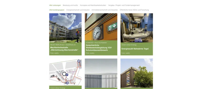 Aufbereitung der Projekte und Referenzen im Webdesign für Ingeniuere