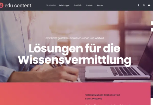 Webdesign für Weiterbildungen & E-Learning-Agenturen