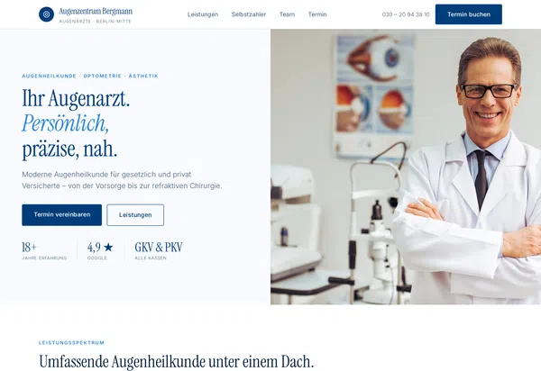 Complete website design for an ophthalmologist's practice