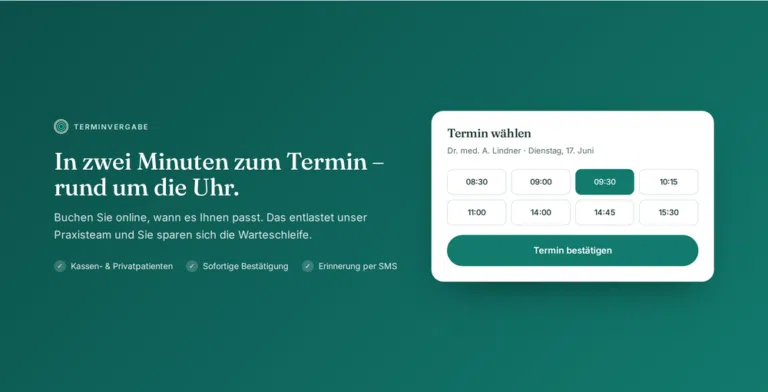 Beispiel-Webdesign: Online-Terminbuchung einer Hautarztpraxis