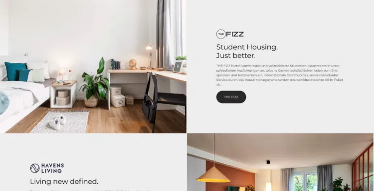 Beispiel-Webdesign Markenpräsentation: Immobilien-Website mit Standorten und Portfolio