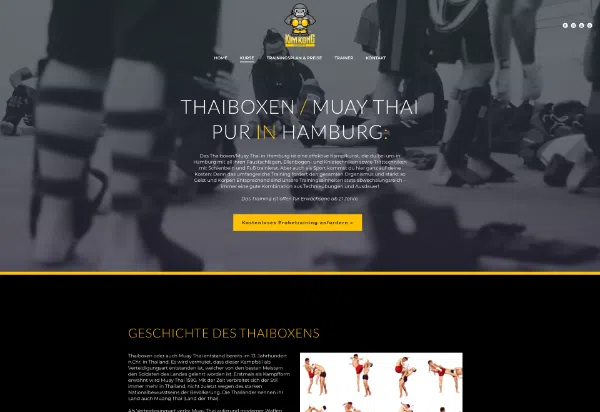 Beispiel-Webdesign für eine Kampfsportschule: Kim Kong Sports in Hamburg
