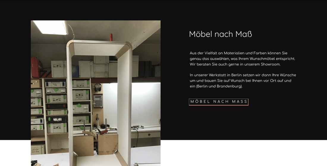 Example web design: bespoke furniture and workshop of Louis Castello