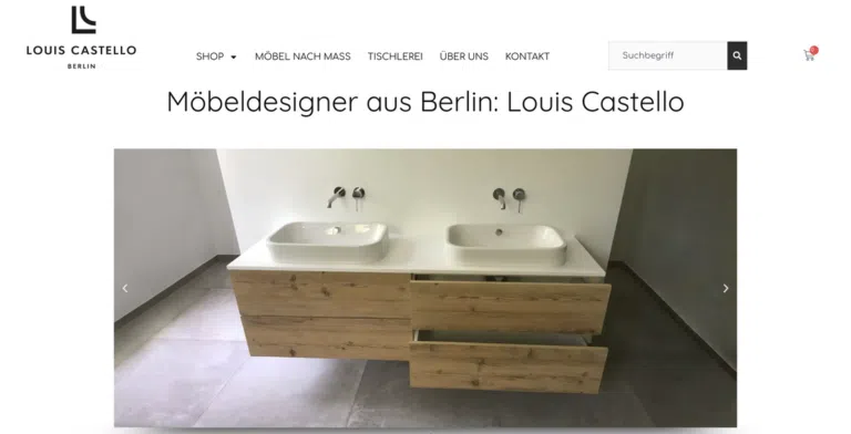 Beispiel-Webdesign: hochwertige Designmöbel von Louis Castello aus Berlin