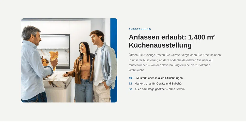 Beispiel-Webdesign Ausstellung: Küchenausstellung eines Küchenstudios in Münster