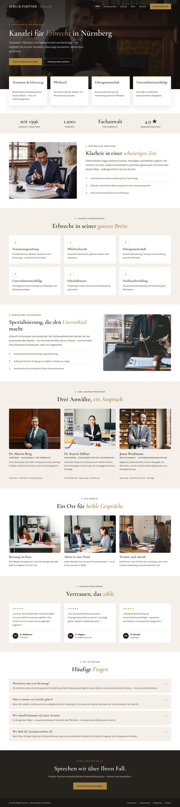 Web Design for Inheritance Law: Complete Homepage for an Inheritance Law Firm in Nuremberg